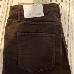 Loft Brown curvy high waist skinny cords. Size 10.